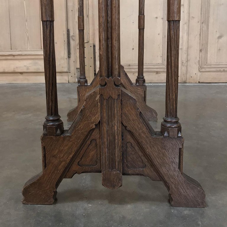 19th Century Gothic Oak Collector's Table For Sale 2