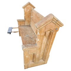 Antique 19th Century Gothic Pine Diminutive Church Pew