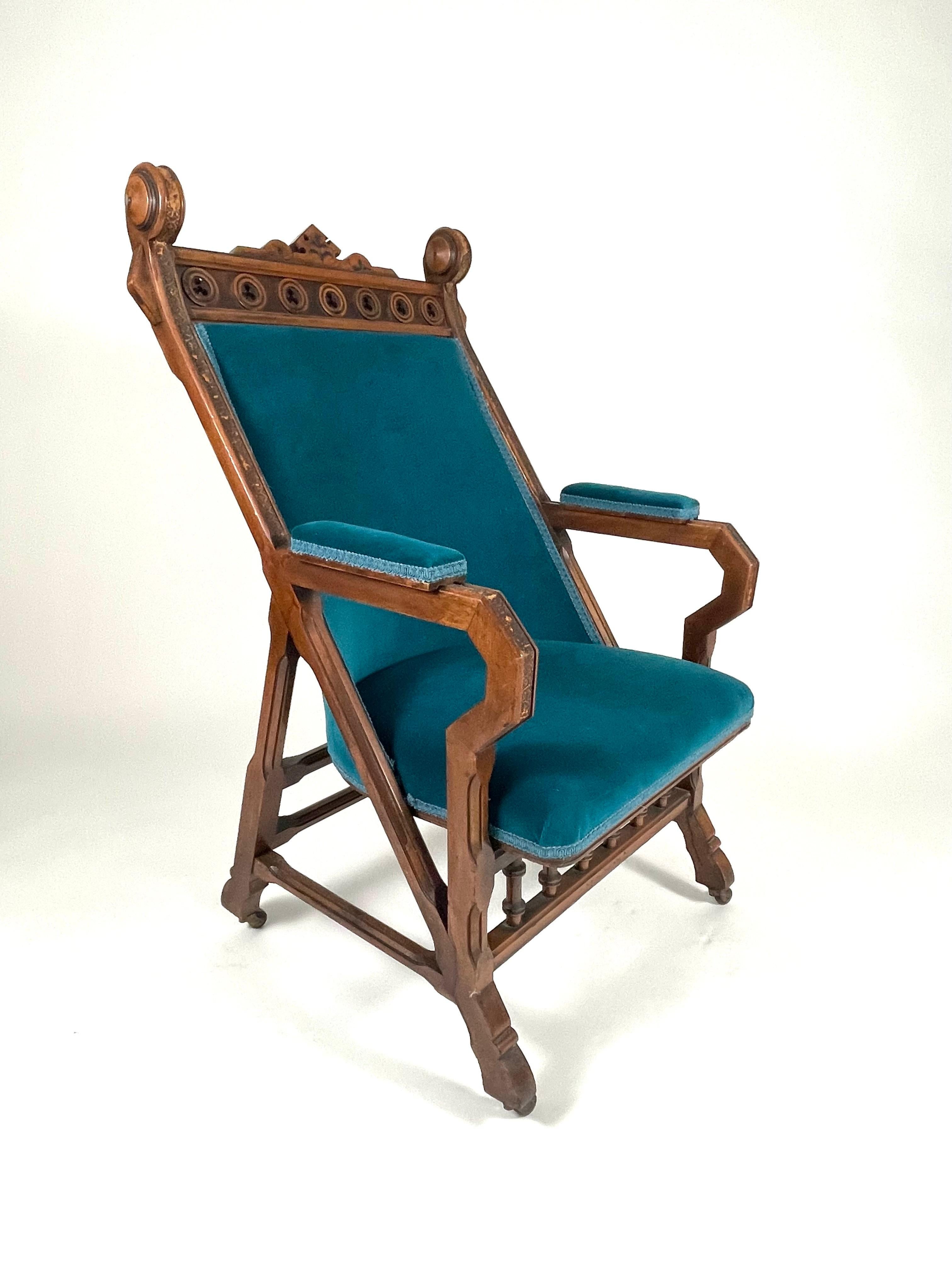 American 19th Century Gothic Revival Armchair For Sale