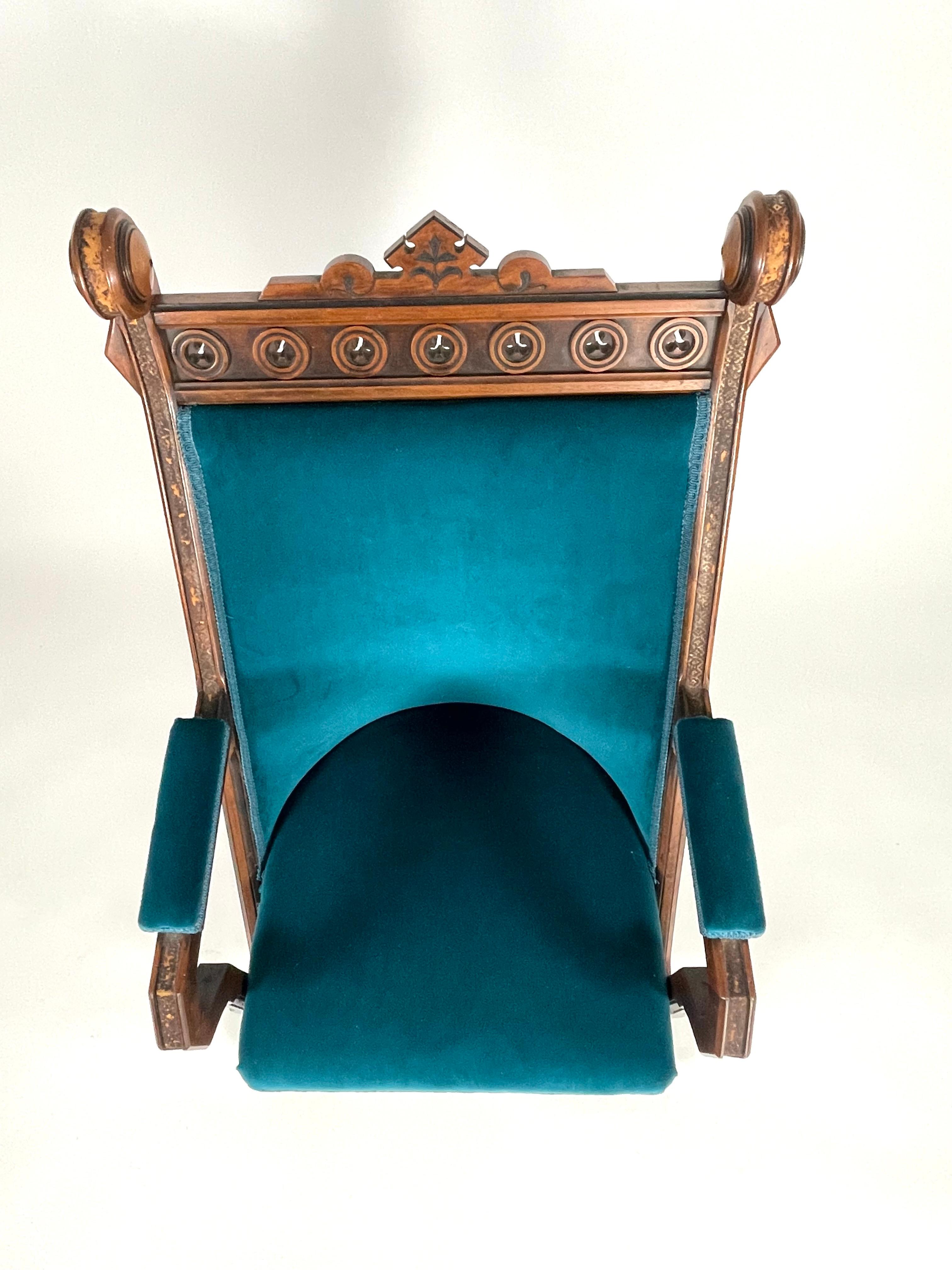 Leather 19th Century Gothic Revival Armchair For Sale