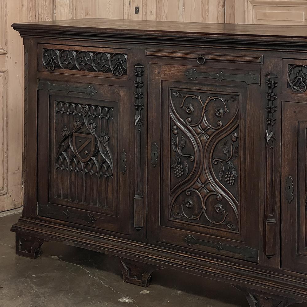 19th Century Gothic Revival Buffet, Credenza, Sideboard 12