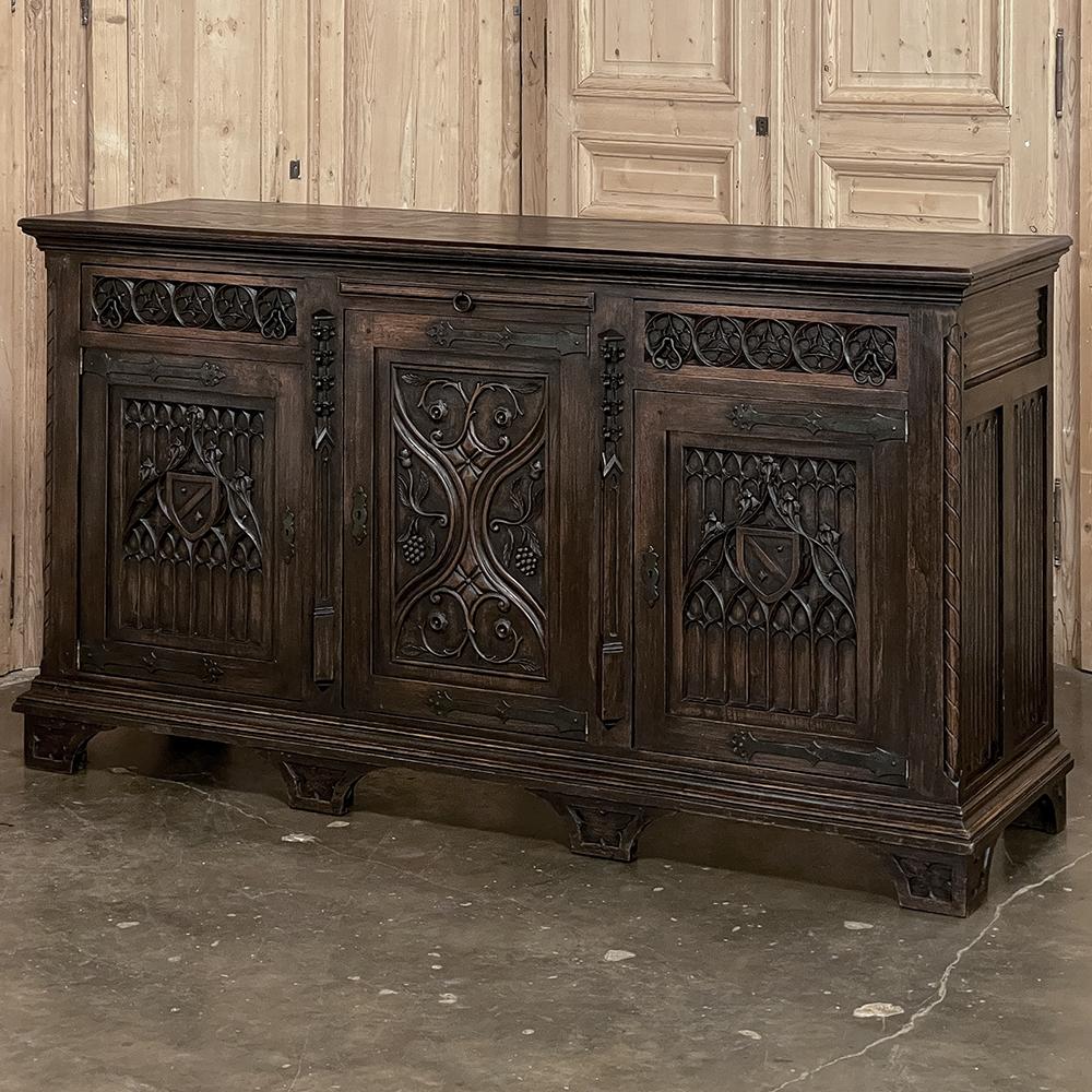French 19th Century Gothic Revival Buffet, Credenza, Sideboard