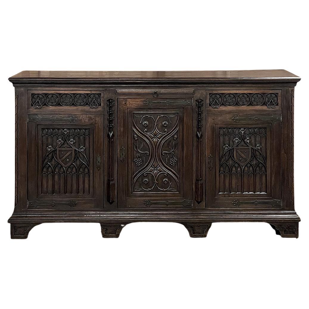 19th Century Gothic Revival Buffet, Credenza, Sideboard