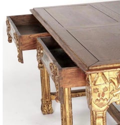 19th Century Gothic Revival Carved Gilt Wood Center Table