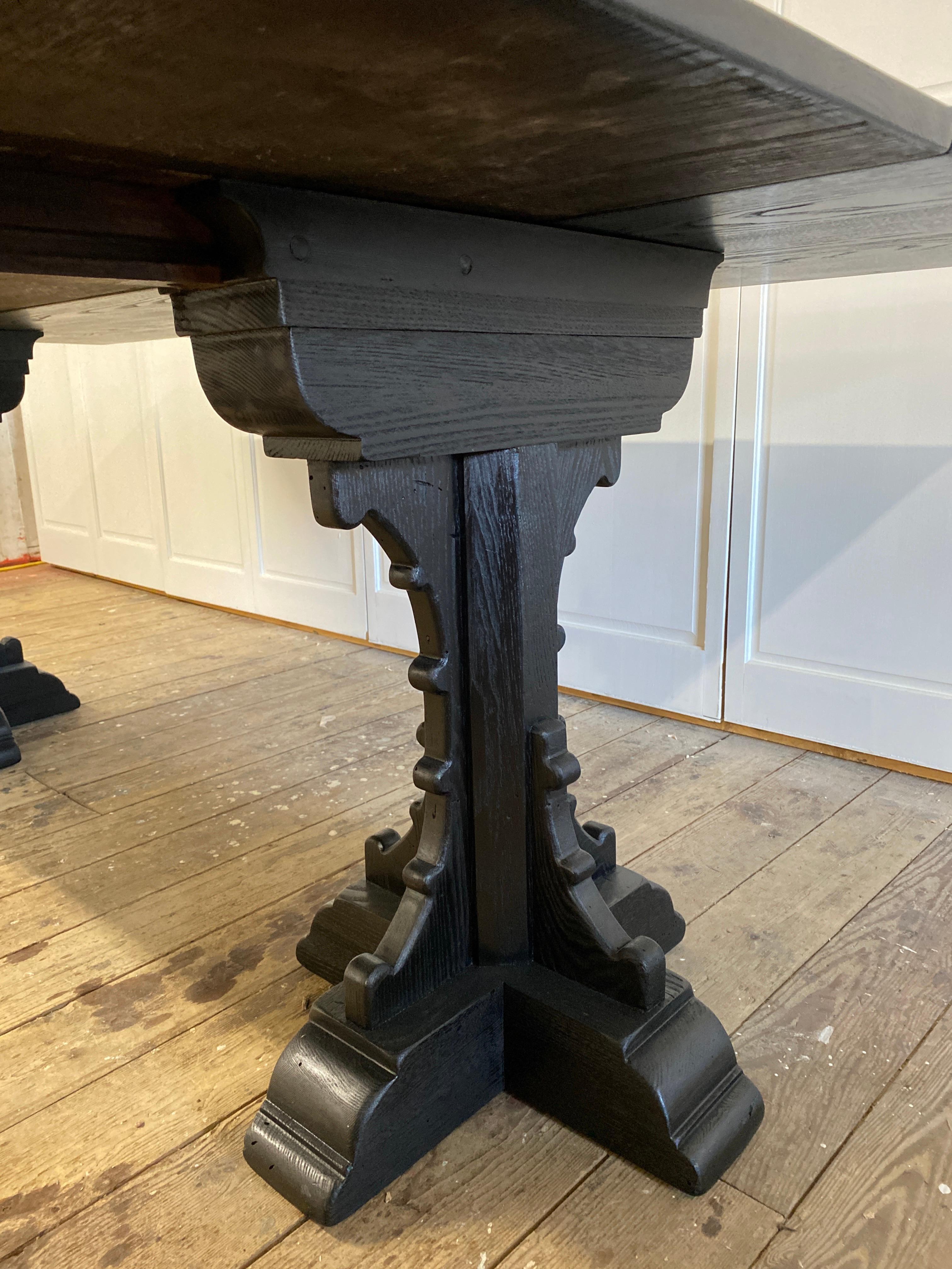 19th Century Gothic Revival Dining and Console Table For Sale 1
