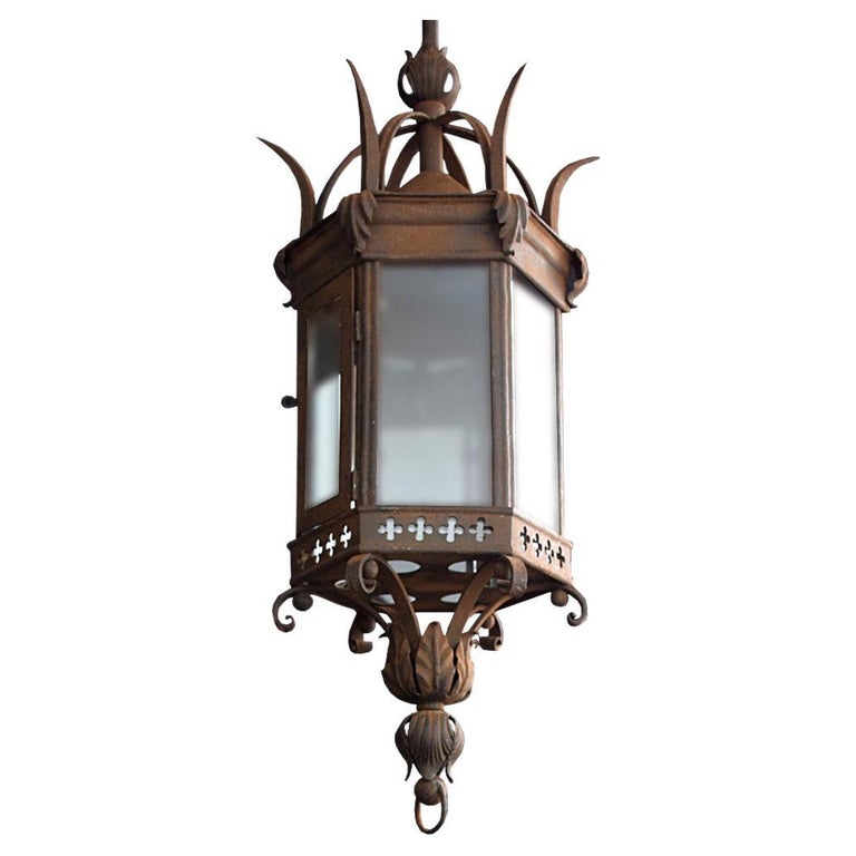 19th Century Revival Hand Crafted Lantern For Sale at 1stDibs | gothic lantern, gothic hand lantern