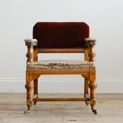 19th Century Gothic Revival Oak Armchair Attr Alfred Waterhouse
