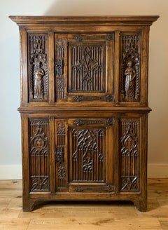 19th Century Gothic Revival Oak Ecclesiastical Style Cupboard