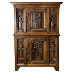 19th Century Gothic Revival Oak Ecclesiastical Style Cupboard