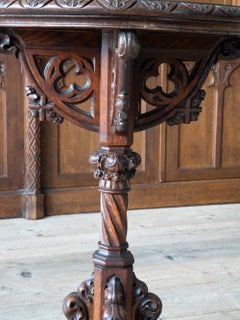 19th Century Gothic Revival Oak Occasional Table