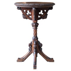 19th Century Gothic Revival Oak Occasional Table