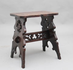19th Century Gothic Revival Oak Stool
