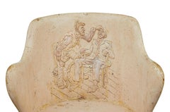 19th century gothic revival painted dug out chair