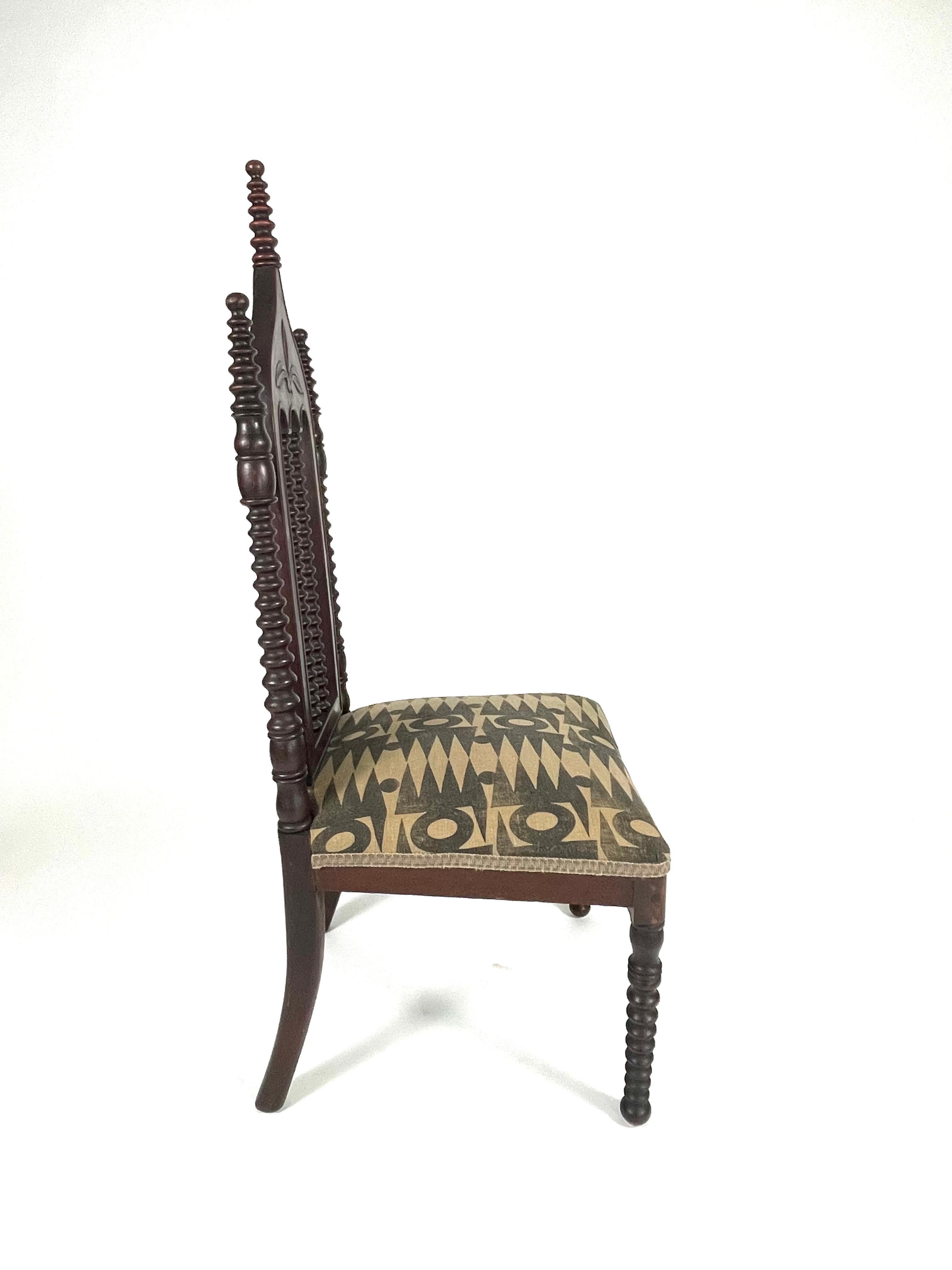 Carved 19th Century Gothic Revival Side Chair