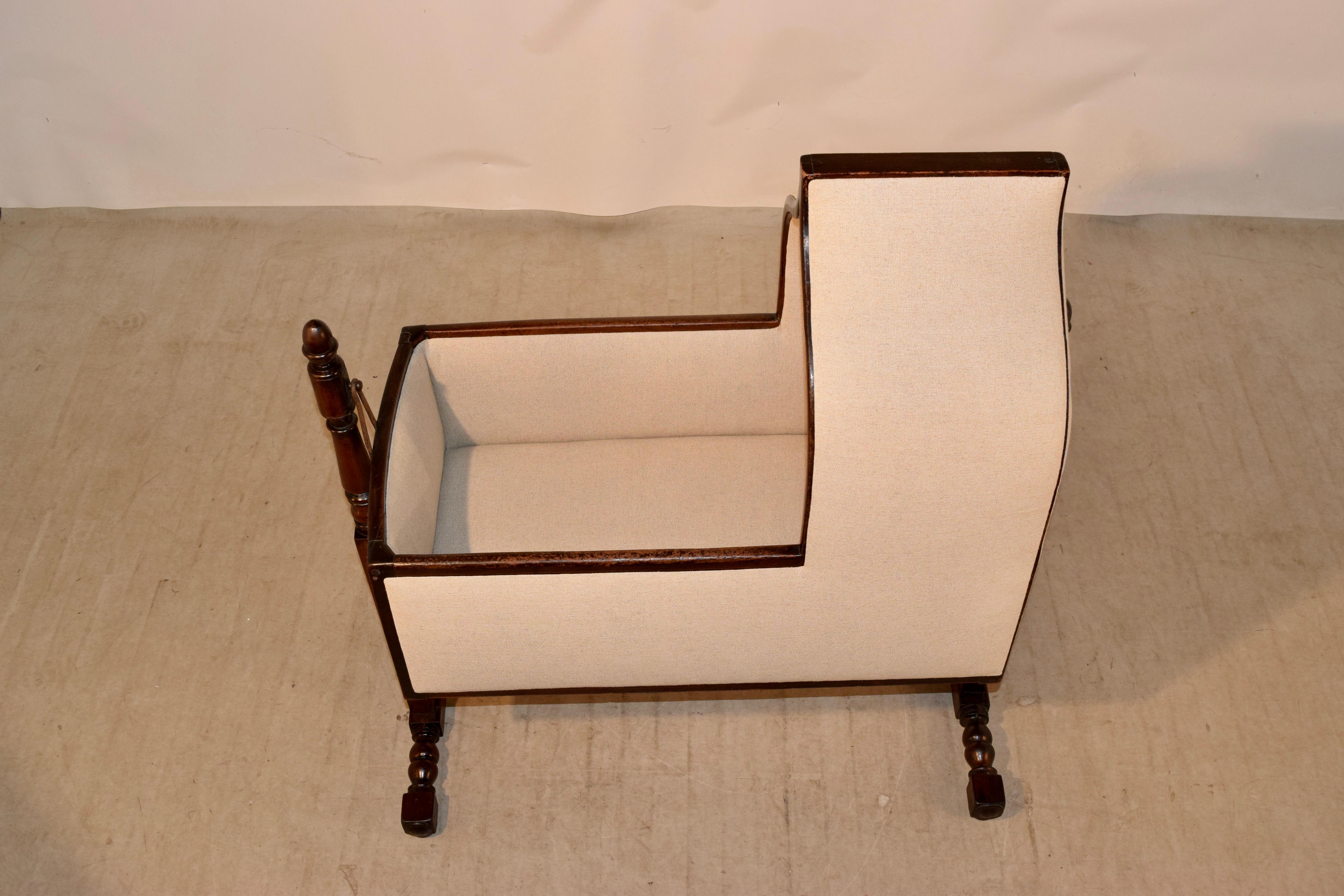 19th Century Gothic Revival Walnut Cradle In Good Condition In High Point, NC