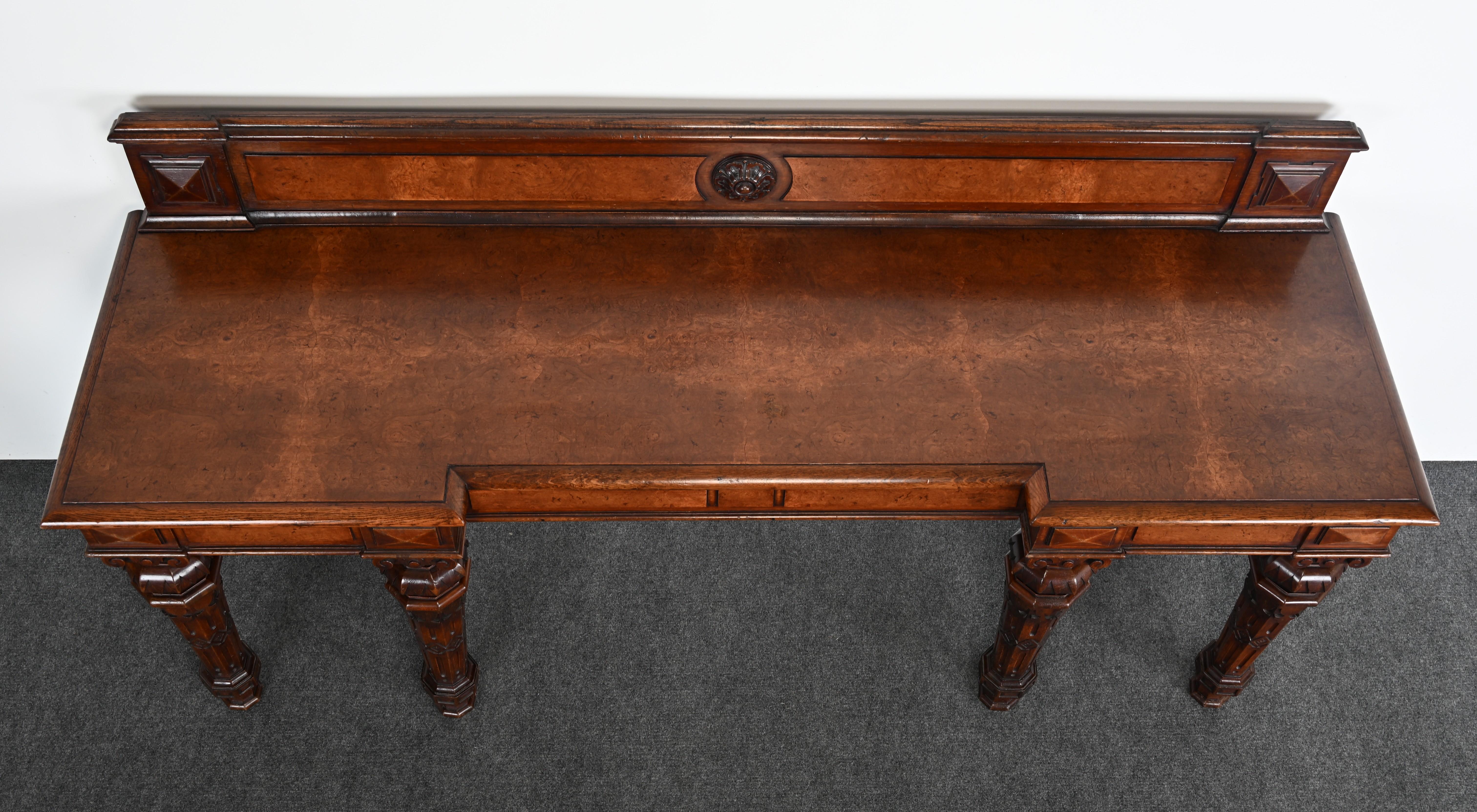Chestnut 19th Century Gothic Sideboard or Huntboard For Sale