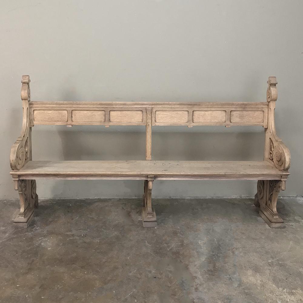 19th century Gothic stripped oak Church Pew came from a quaint country church and was most probably handcrafted by a local parishioner from the indigenous oak found in the northern regions of Europe. Tailored styling was built to last,
circa