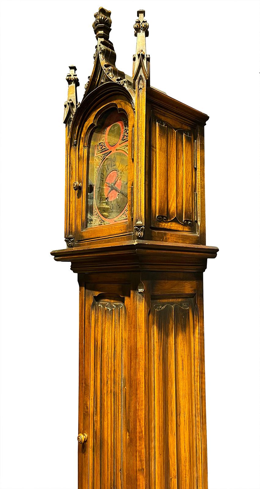 Late 19th century gothic style grandfather clock.

Dimensions: 95