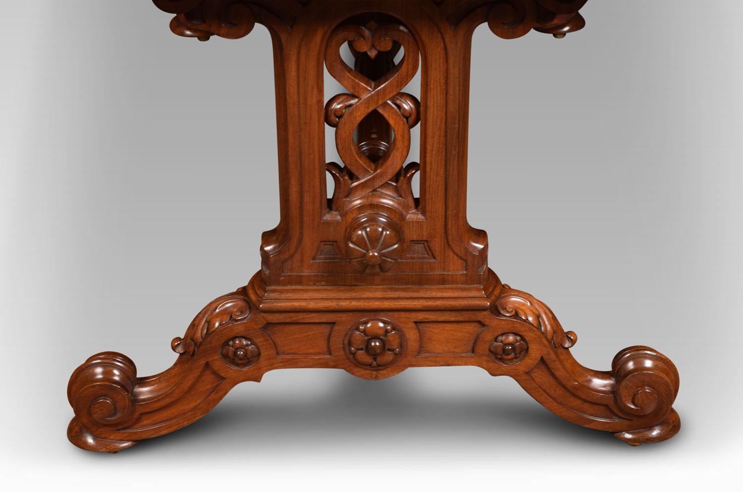 19th Century Gothic Style Library Table 5