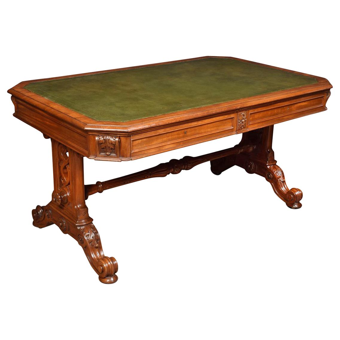 19th Century Gothic Style Library Table