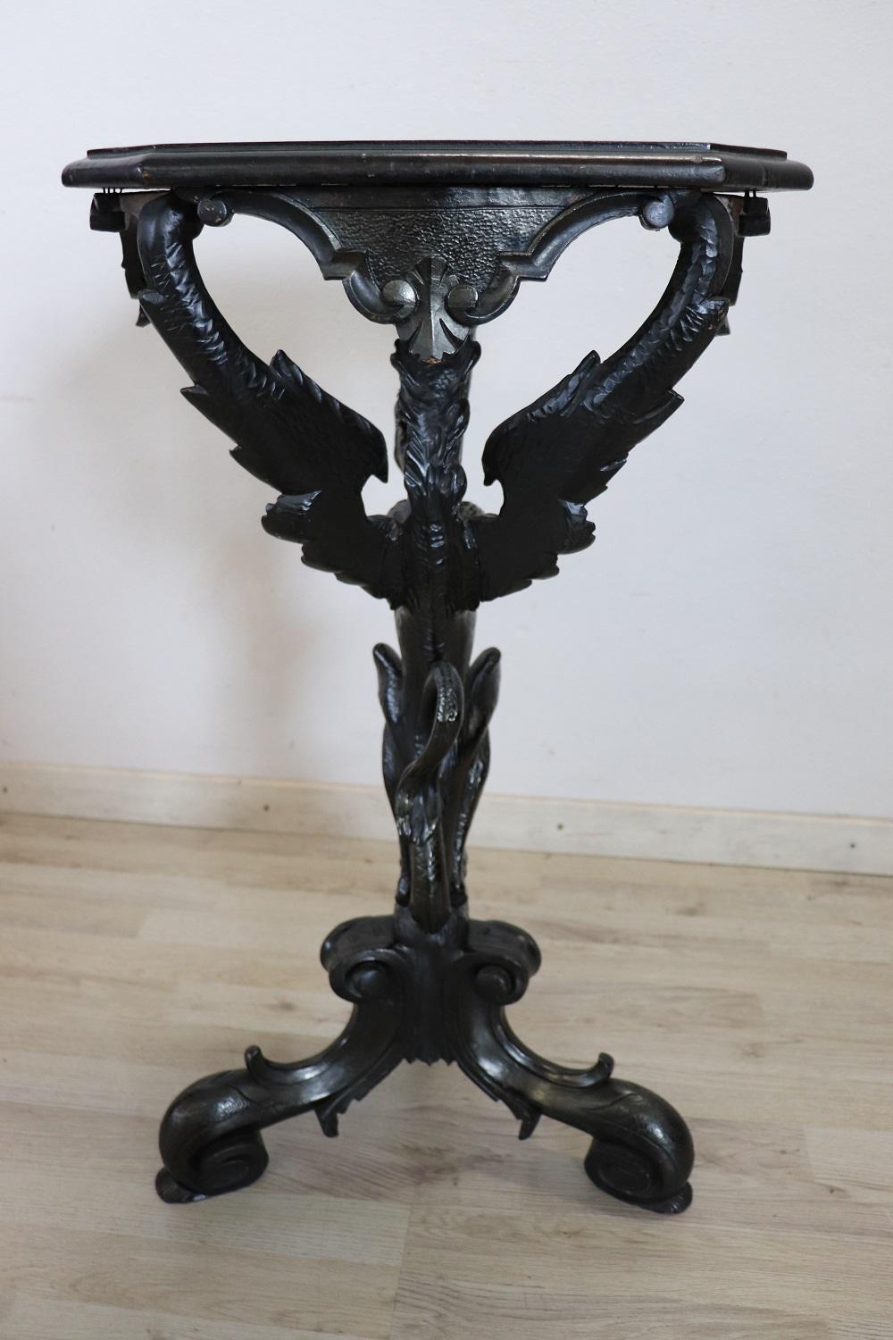 19th Century Gothic Syle Carved Walnut Gueridon Table or Pedestal Table 5
