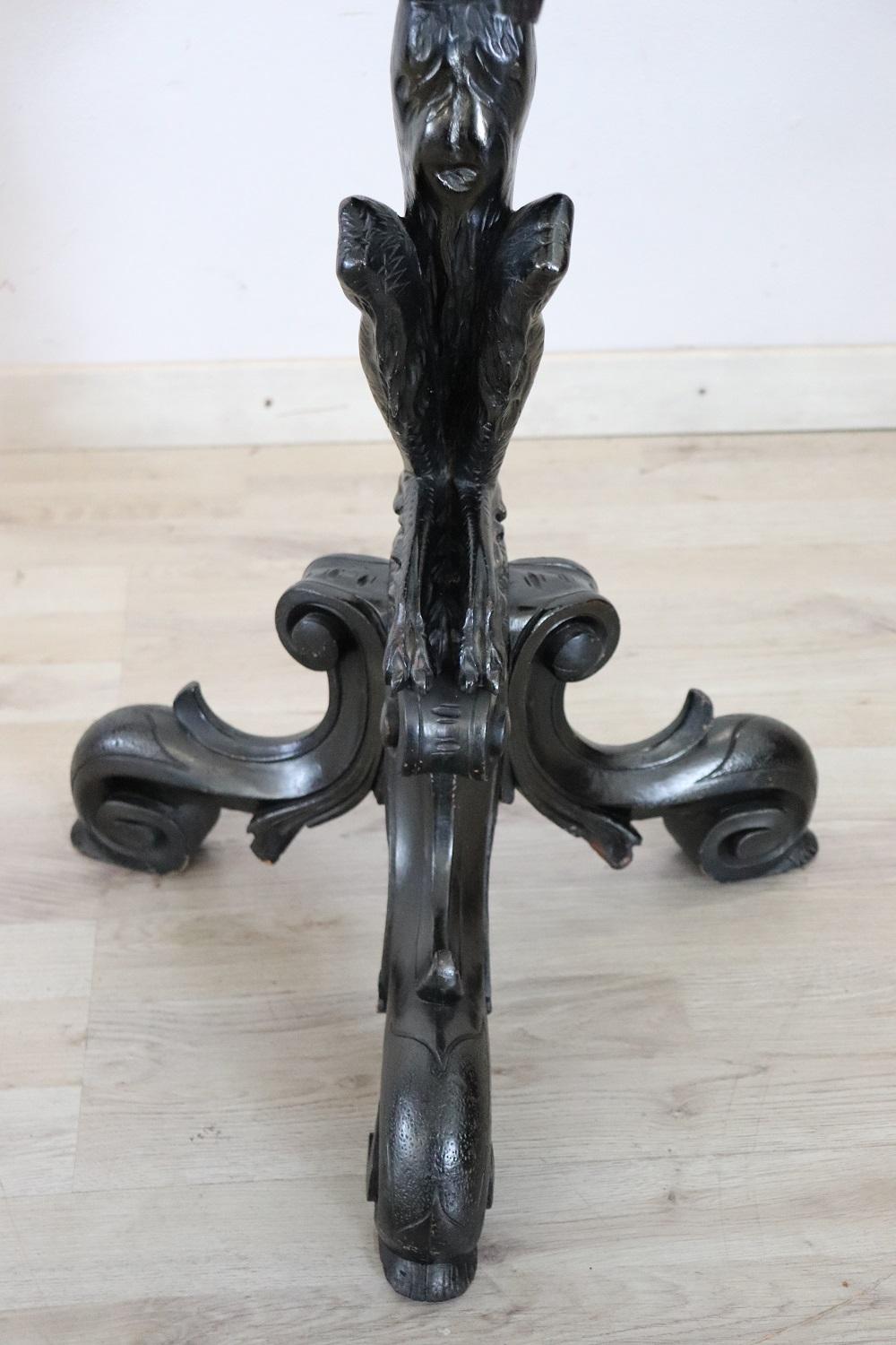 19th Century Gothic Syle Carved Walnut Gueridon Table or Pedestal Table 1