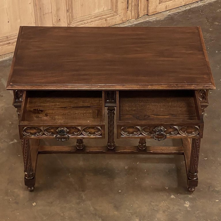 19th Century Gothic Walnut Writing Desk, End Table For Sale at 1stDibs
