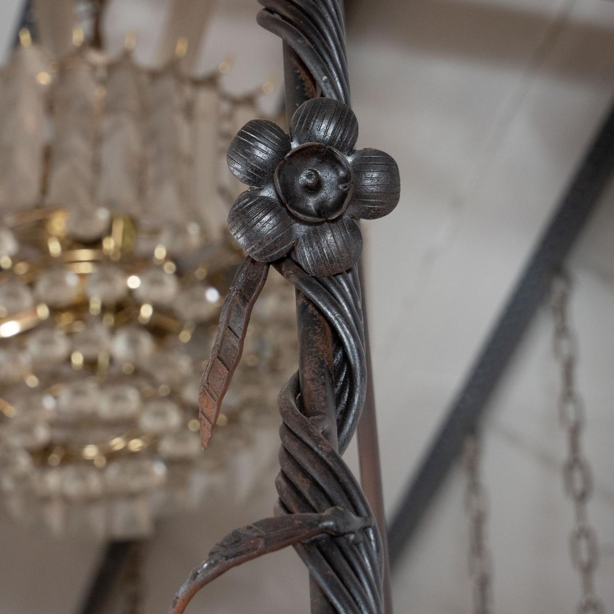 19th Century Gothic Wrought Iron Chandelier For Sale 7