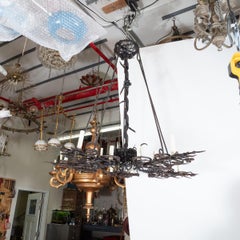 19th Century Gothic Wrought Iron Chandelier