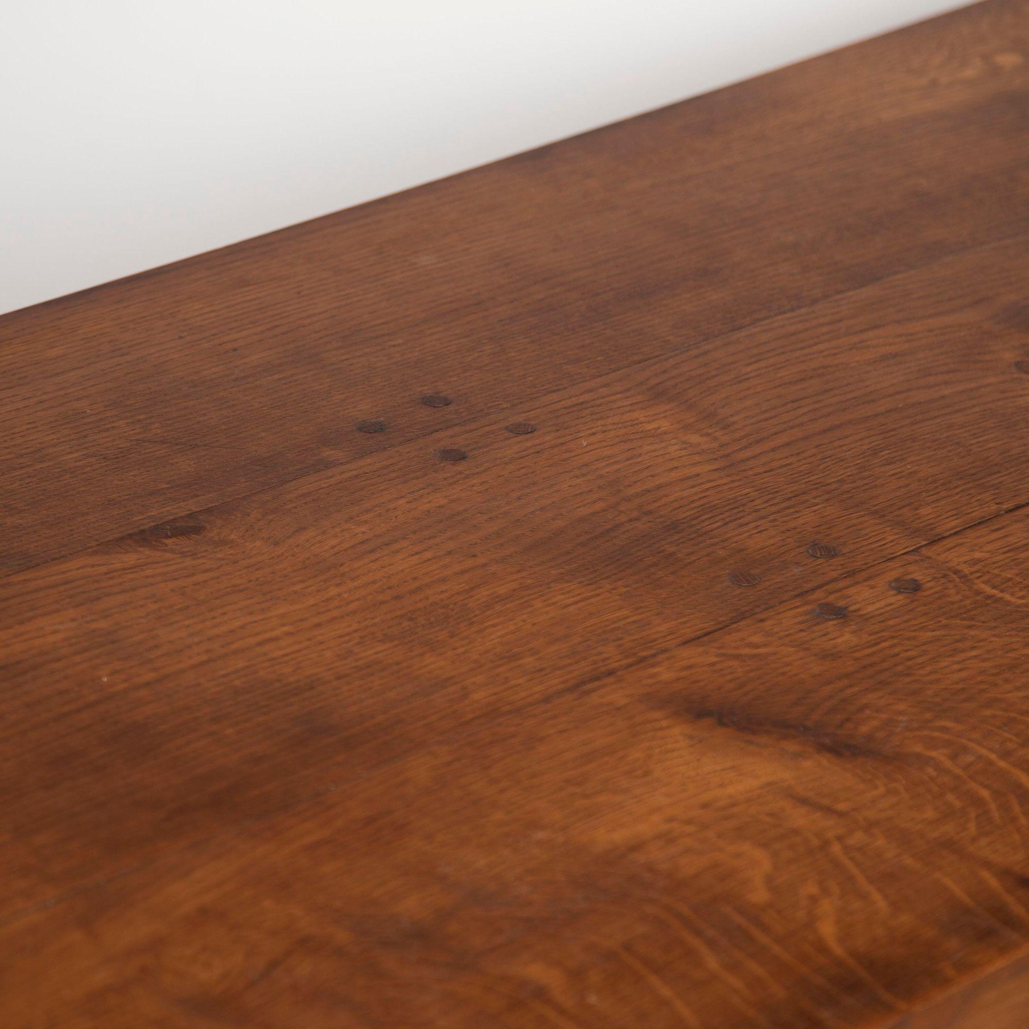 19th Century Gothic X Frame Oak Dining Table In Good Condition In Gloucestershire, GB