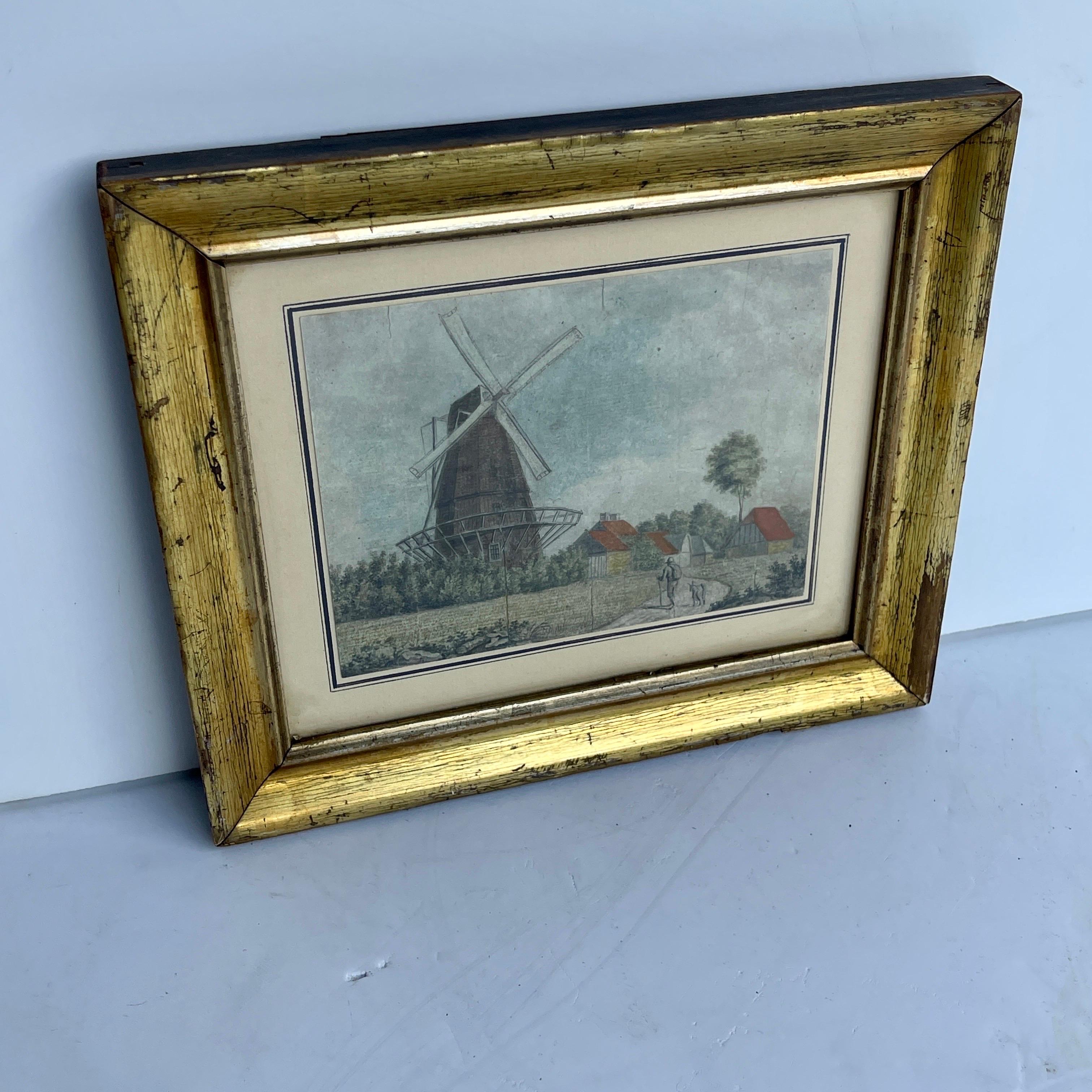 19th Century Gouache Painting of a Copenhagen Windmill, Denmark For Sale 4