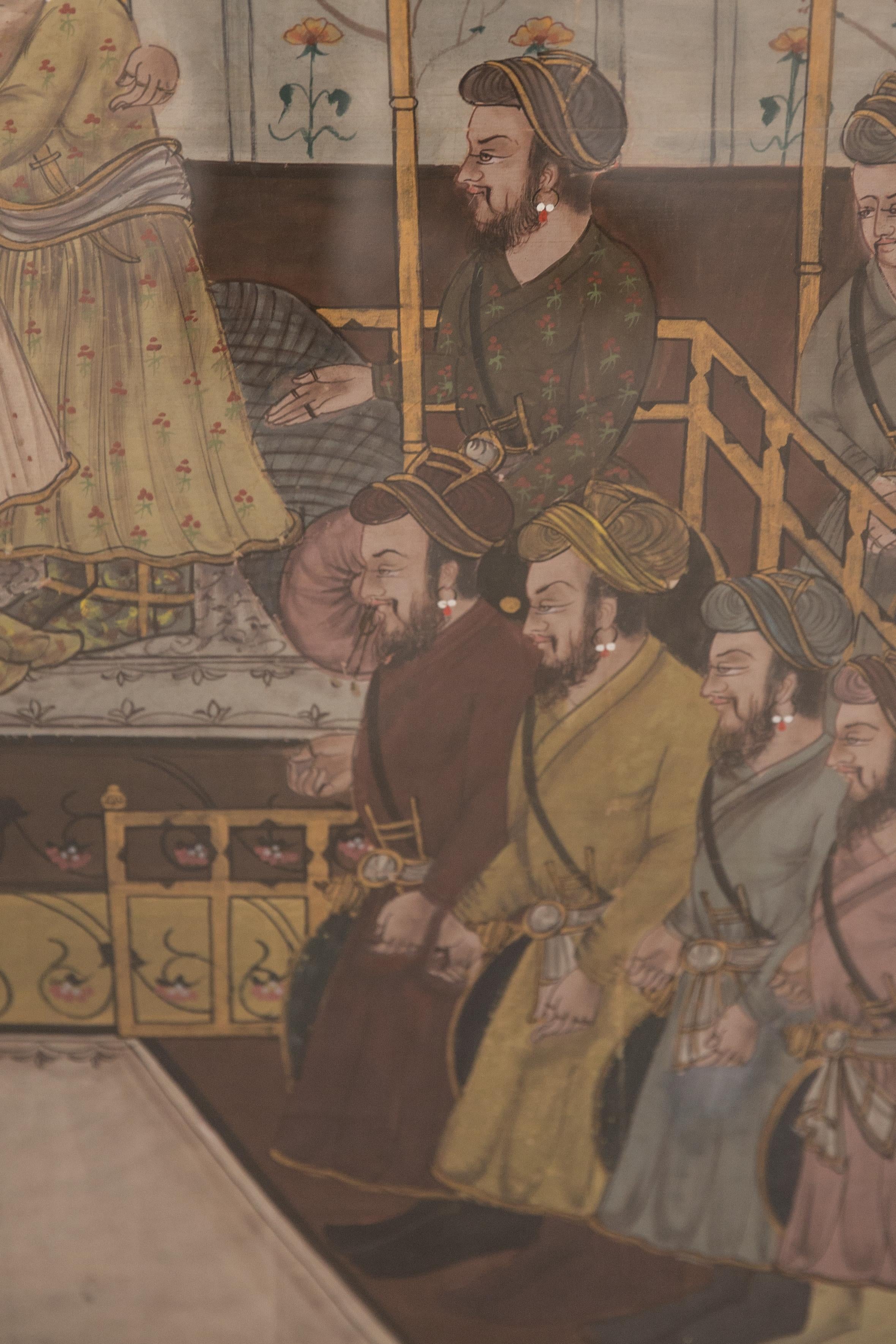 Other 19th Century Gouache Painting of Persian Royal Court Scene