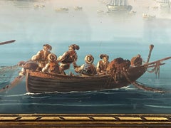 19th century Gouache, "View of the Gulf of Naples"