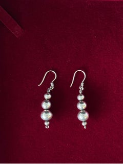 19th Century Graduated Ball Sterling Silver Earrings