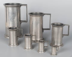 19th Century Graduated Pewter Measures Set of 8