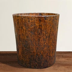 19th Century Grain Barrel Carved from a Single Tree