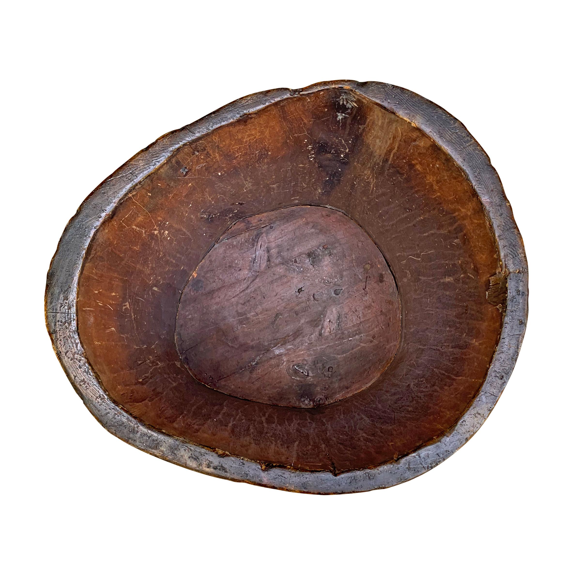 19th Century Grain Barrel Carved from a Single Tree 3