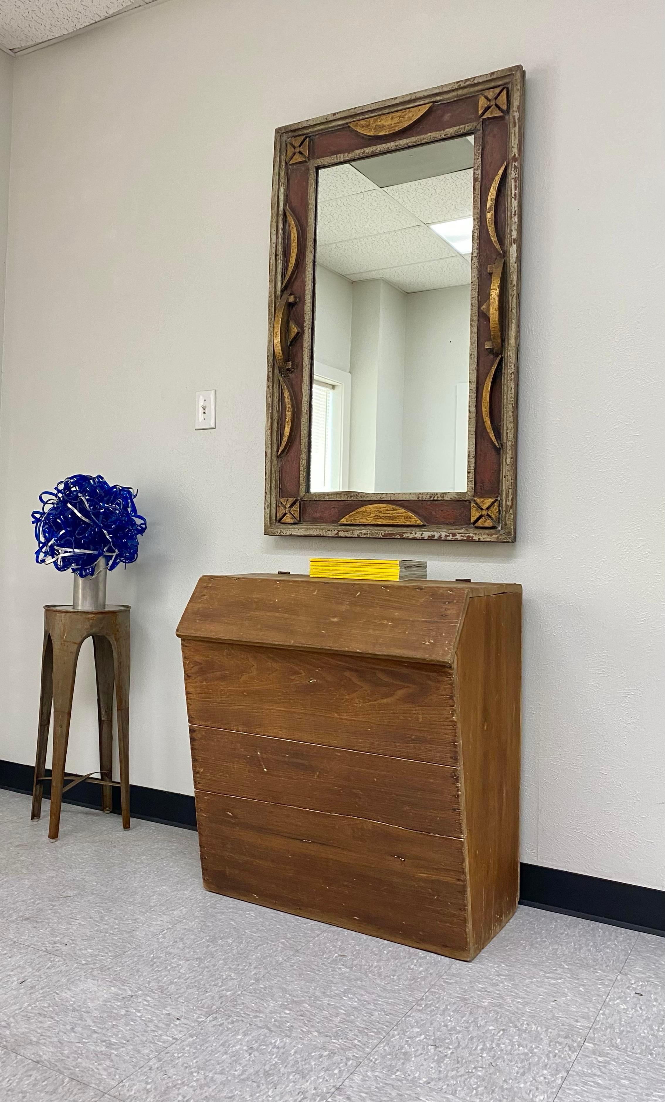 Hand-Carved 19th Century Grain Bin Console Table For Sale