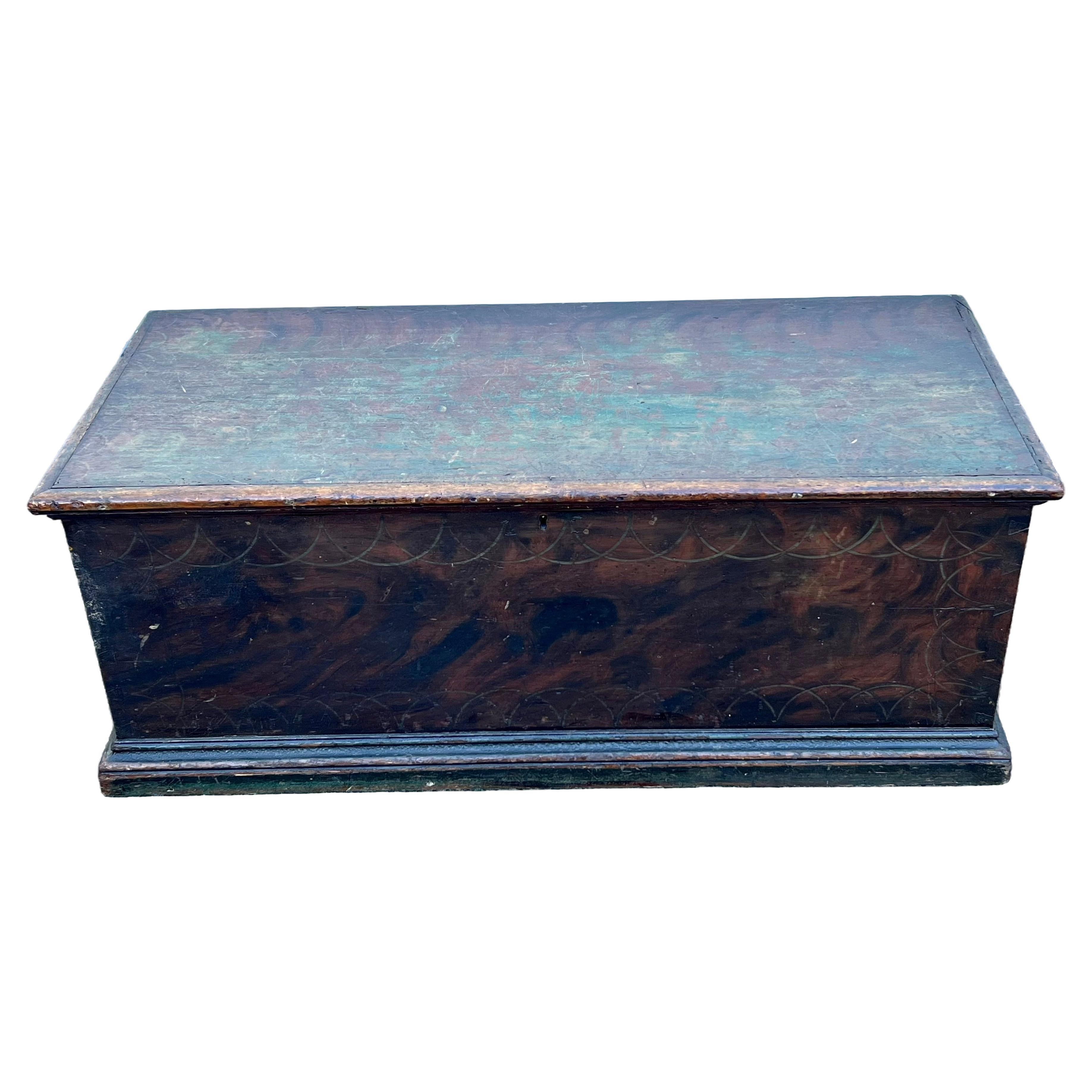 19th Century Grain Painted Blanket Chest For Sale