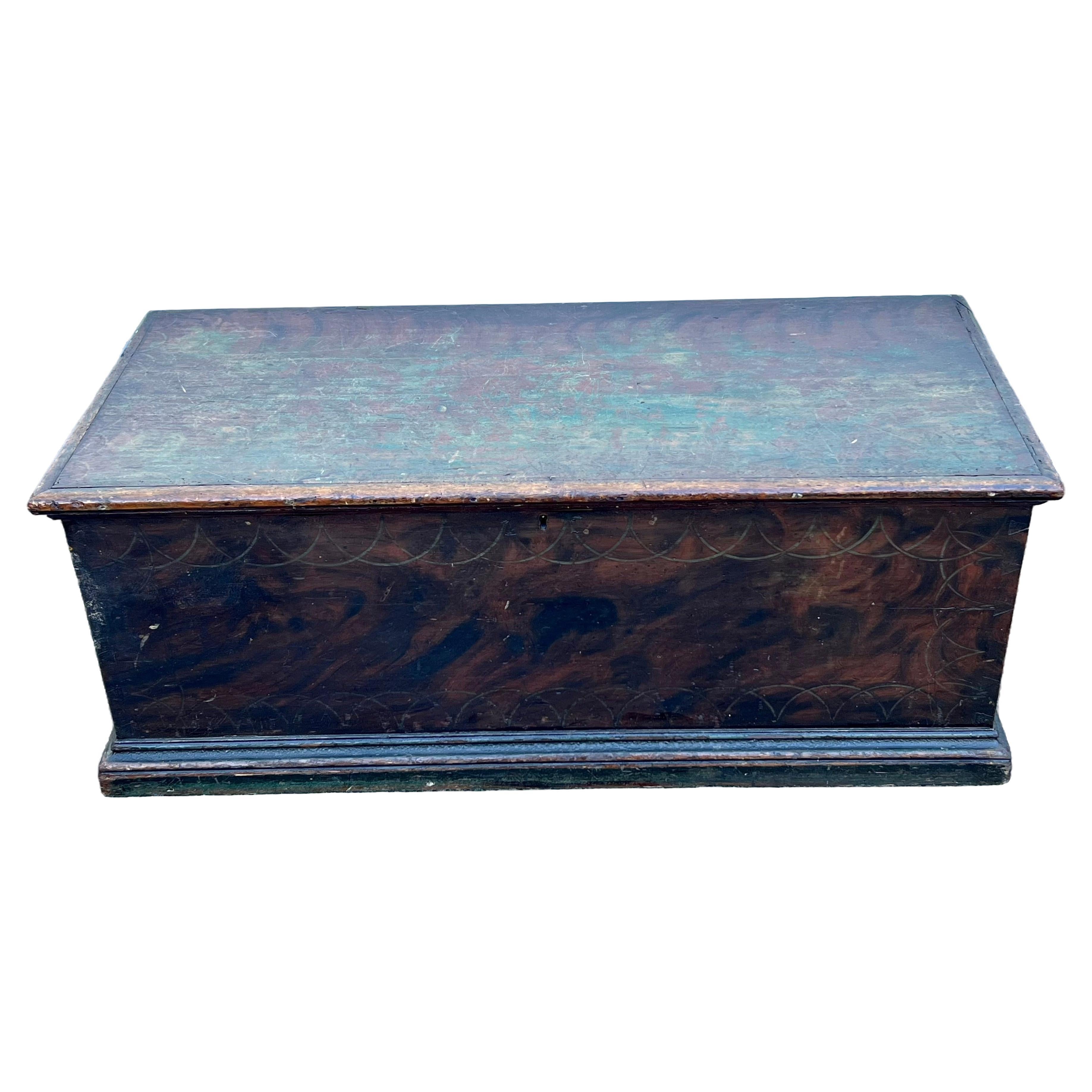 Grain Painted Blanket Chest aus dem 19.