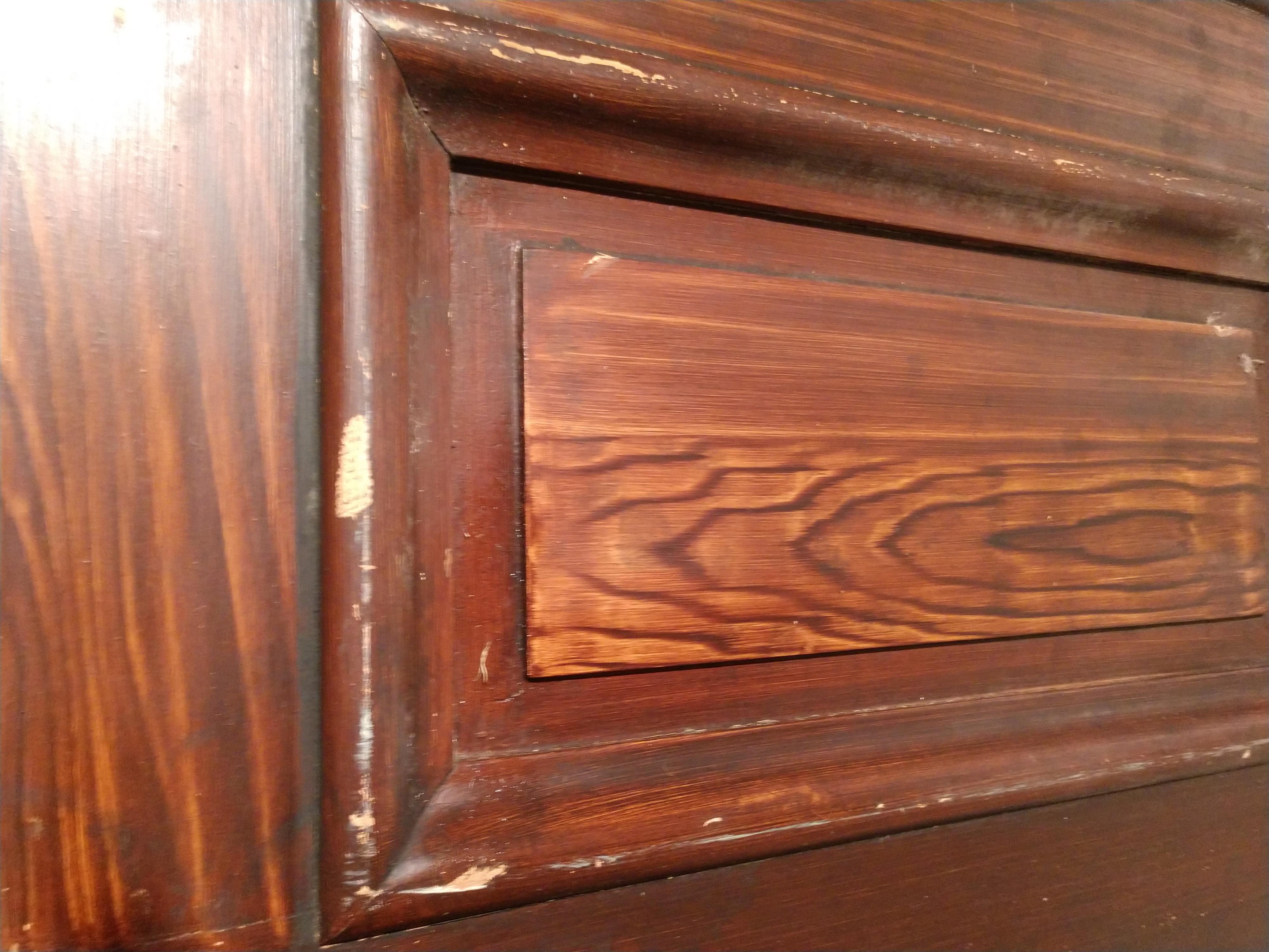 19th Century Grain Painted Paneled Wood Door For Sale 4