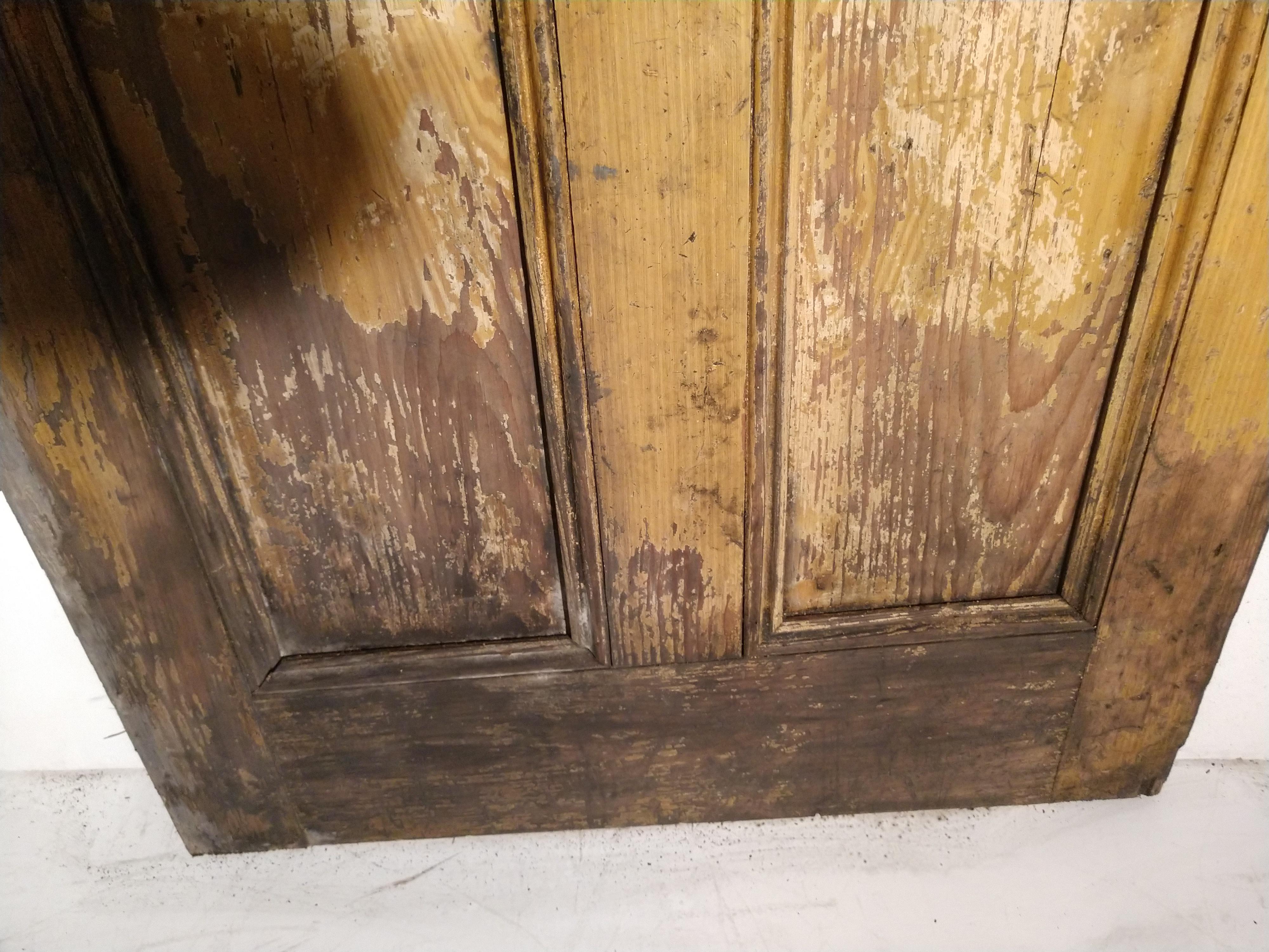 American 19th Century Grain Painted Paneled Wood Door For Sale