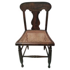 19th Century Grain Painted Side Chair with Cane Seat