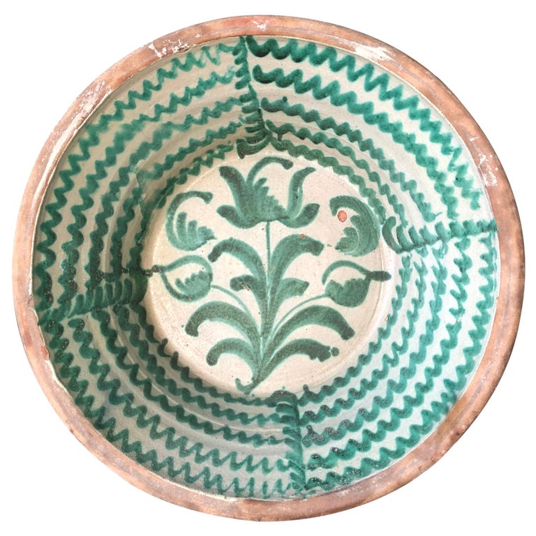 19th Century Granada Lebrillo Bowl, Spanish Terracotta Decor at 1stDibs
