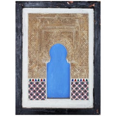 19th Century Granada's Alhambra Palace Framed Stucco Mock-Up