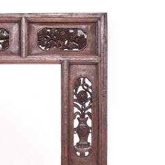 Grand Chinese Floral Carved Mirror, c. 1850