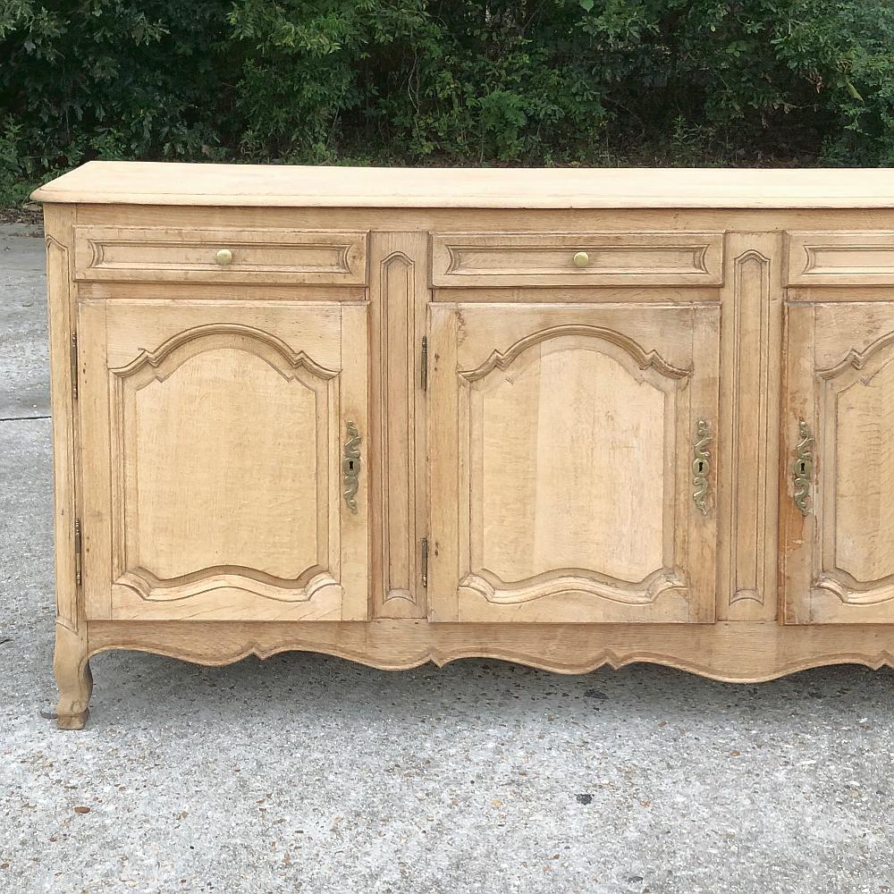 Brass 19th Century Grand Country French Stripped Oak Buffet