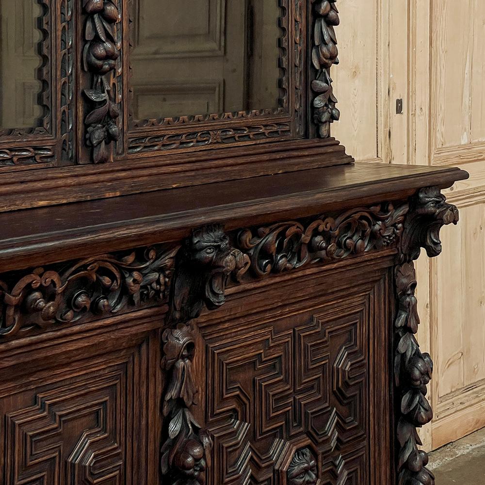 19th Century Grand Flemish Renaissance Bookcase ~ Display Cabinet For Sale 5