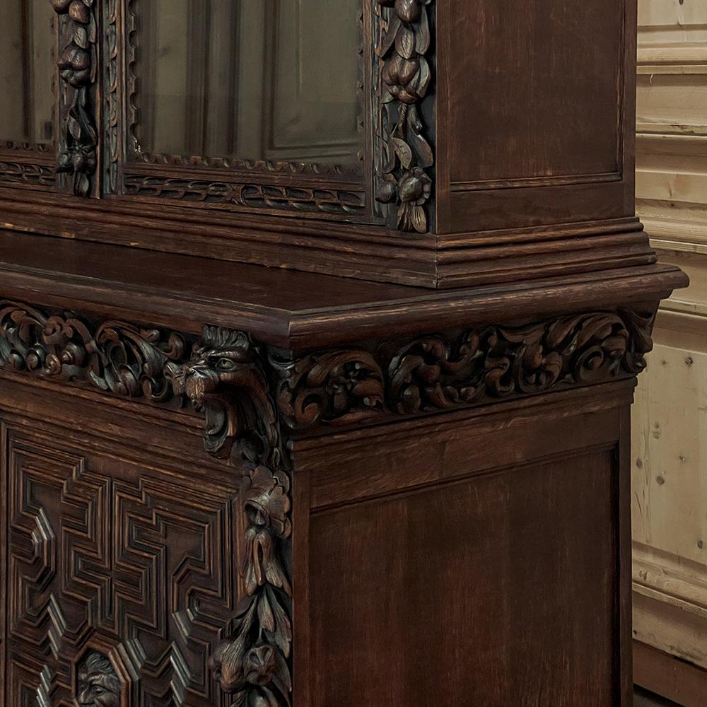 19th Century Grand Flemish Renaissance Bookcase ~ Display Cabinet For Sale 7