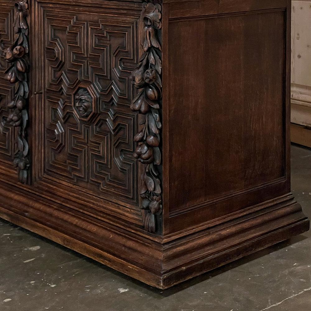 19th Century Grand Flemish Renaissance Bookcase ~ Display Cabinet For Sale 8